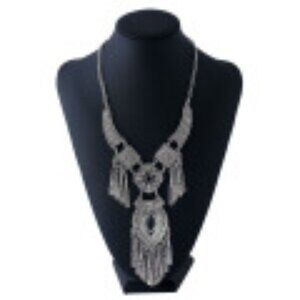 #034 Vintage Simple Horse Eye With Diamond Tassel Necklace